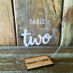Table Number Perspex