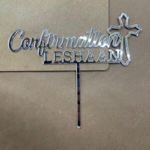 Mirror Silver Cake Topper