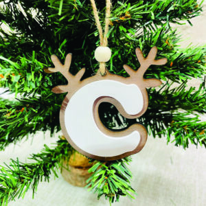 Reindeer Letter Ornament