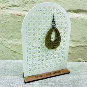 Earring Stand White Rattan
